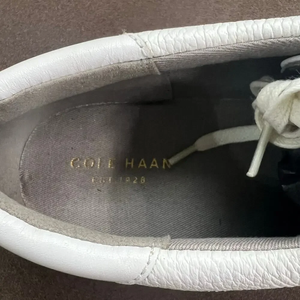 Cole Haan White Leather Low-Top Sneakers